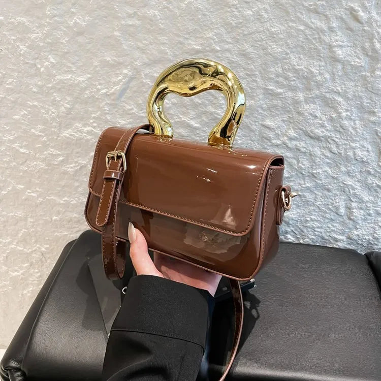 Summer New Style Hand-Painted Electroplated Leather Shoulder Bag Fashionable City Commuter Bag Ladies Crossbody Bag Bride Bag
