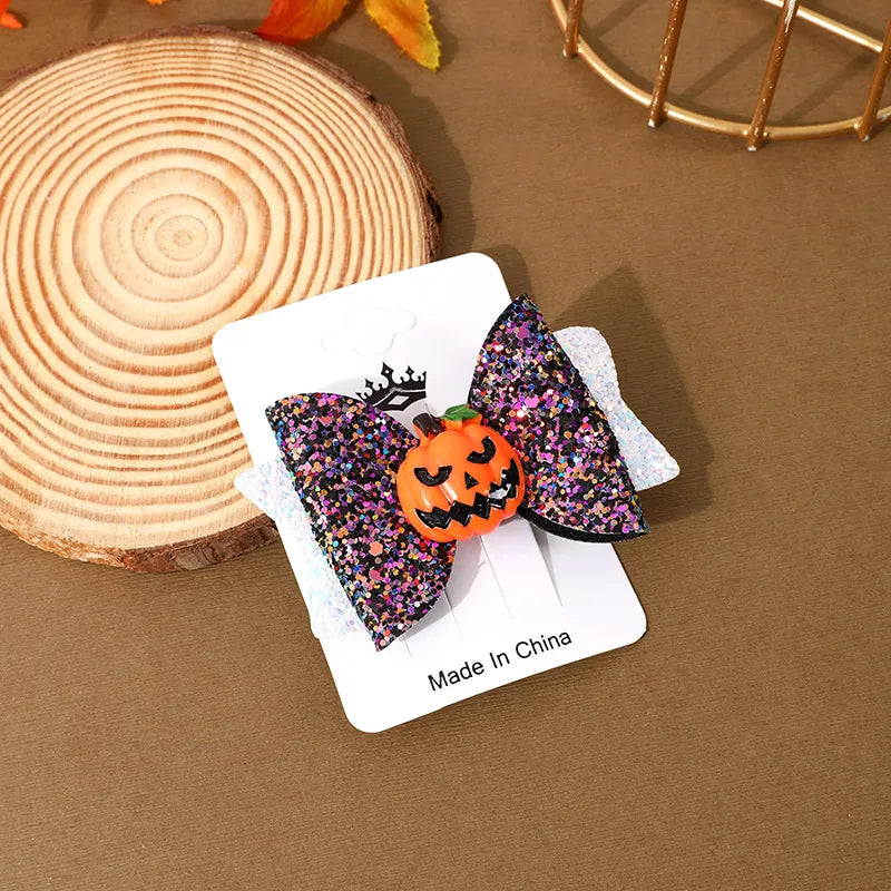Women's Hip-Hop Funny Halloween Pattern Bow Knot Alloy Hair Clip