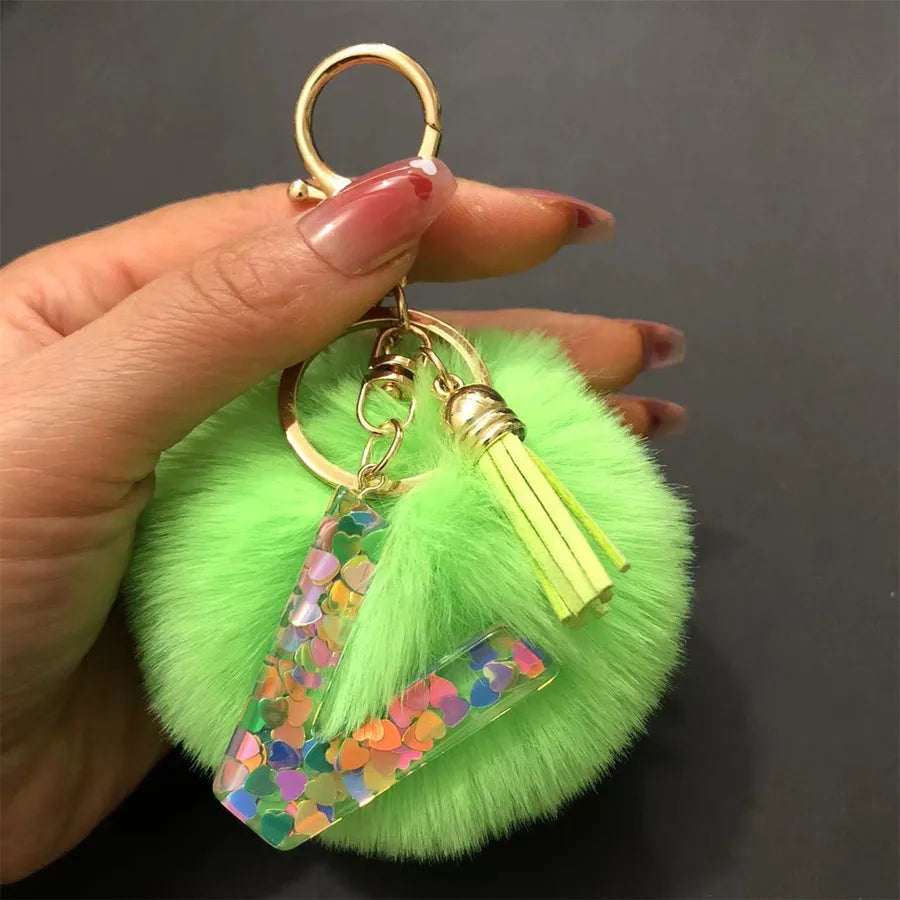 Simple Style Classic Style Letter Hairball Resin Unisex Bag Pendant Keychain
