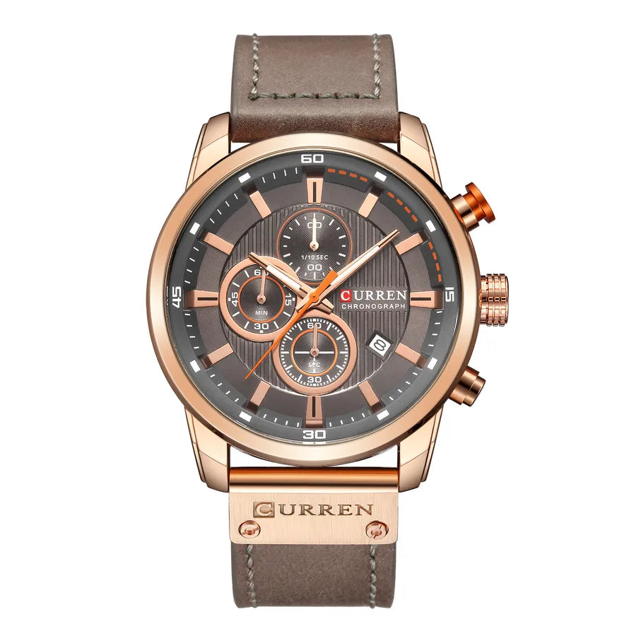 fashion solid color buckle quartz men's watches