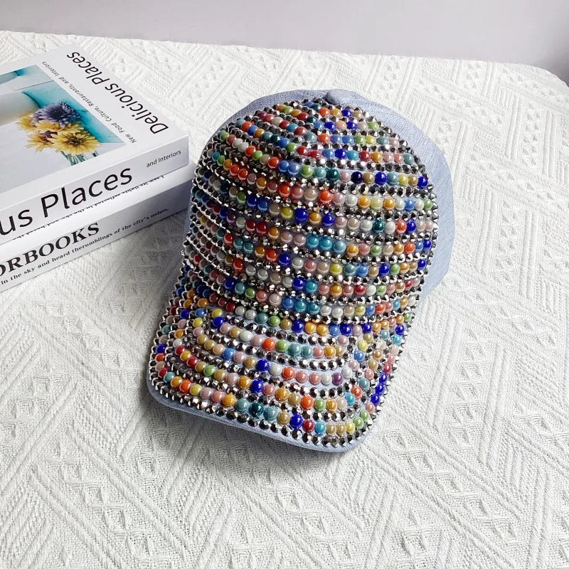 women's elegant classic style color block curved eaves baseball cap