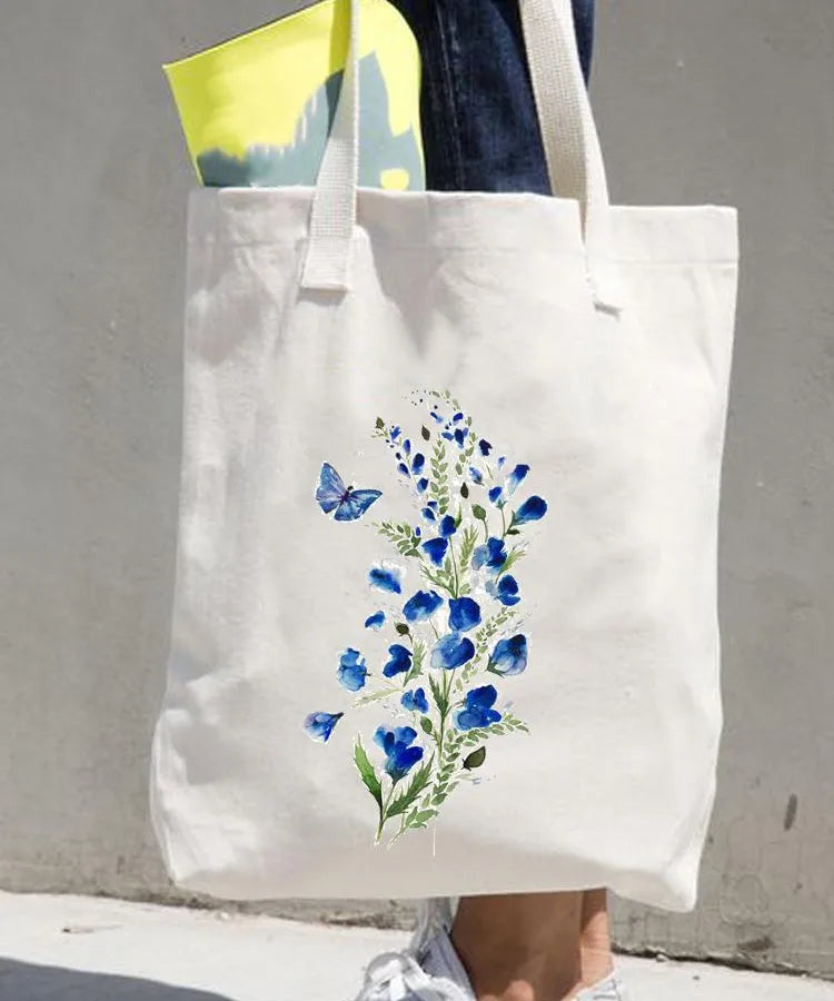 Women's printed shopping bag casual shopping handbag women's shoulder bag large capacity new artistic fresh Women's bag