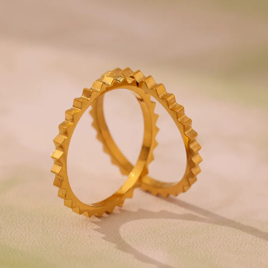 Wholesale Jewelry IG Style Elegant Luxurious Geometric 304 Stainless Steel 18K Gold Plated Plating Rings