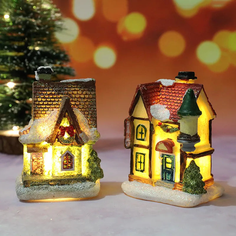 Christmas Cute House Resin Party Ornaments