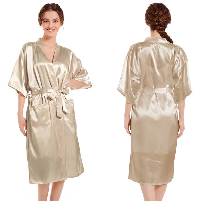 Casual Women's Lady Solid Color Imitated Silk Polyester Pajama Sets