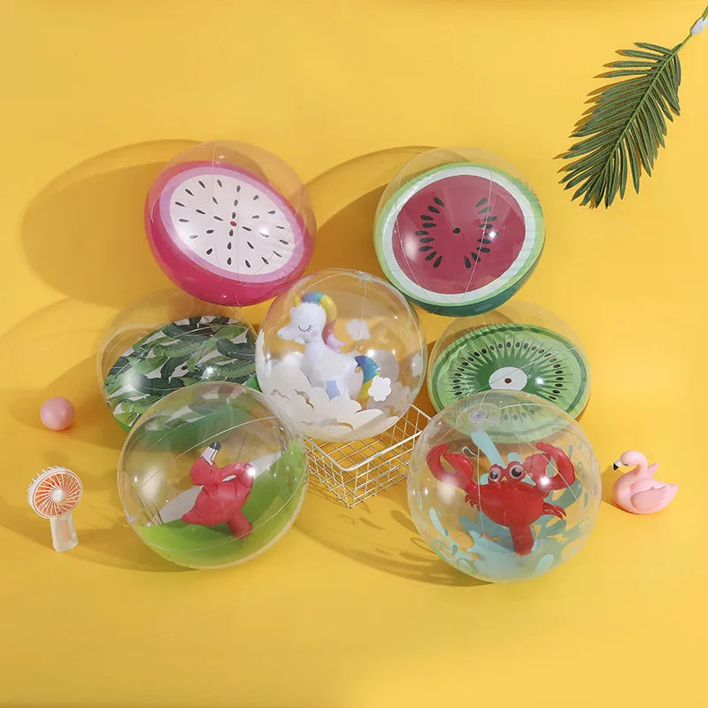 simple style classic style printing plastic inflatable ball swimming accessories 1 piece