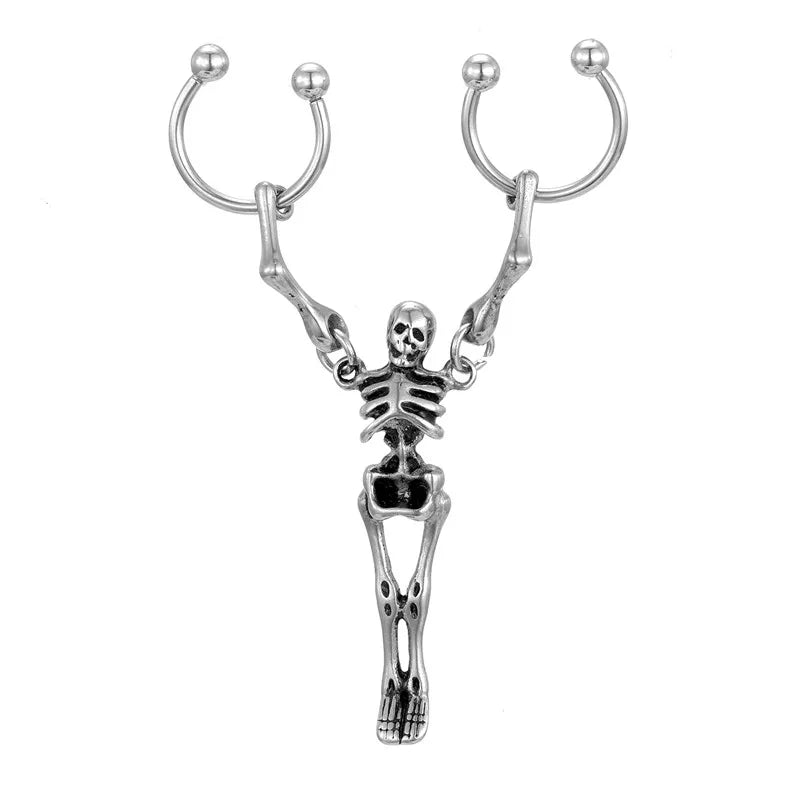 1 Piece Halloween Fashion Skull Plating Stainless Steel Drop Earrings