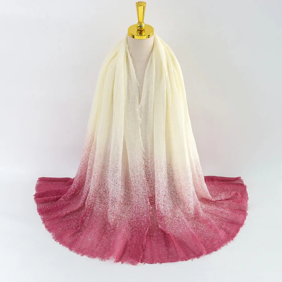 Women's Elegant Simple Style Gradient Color Viscose fiber Scarf
