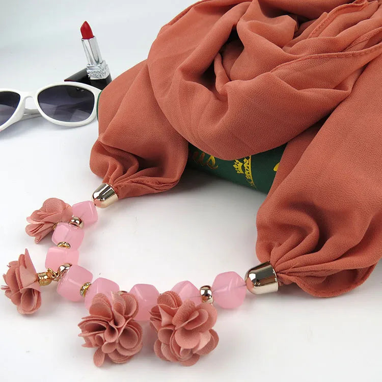 women's sweet flower chiffon kerchief