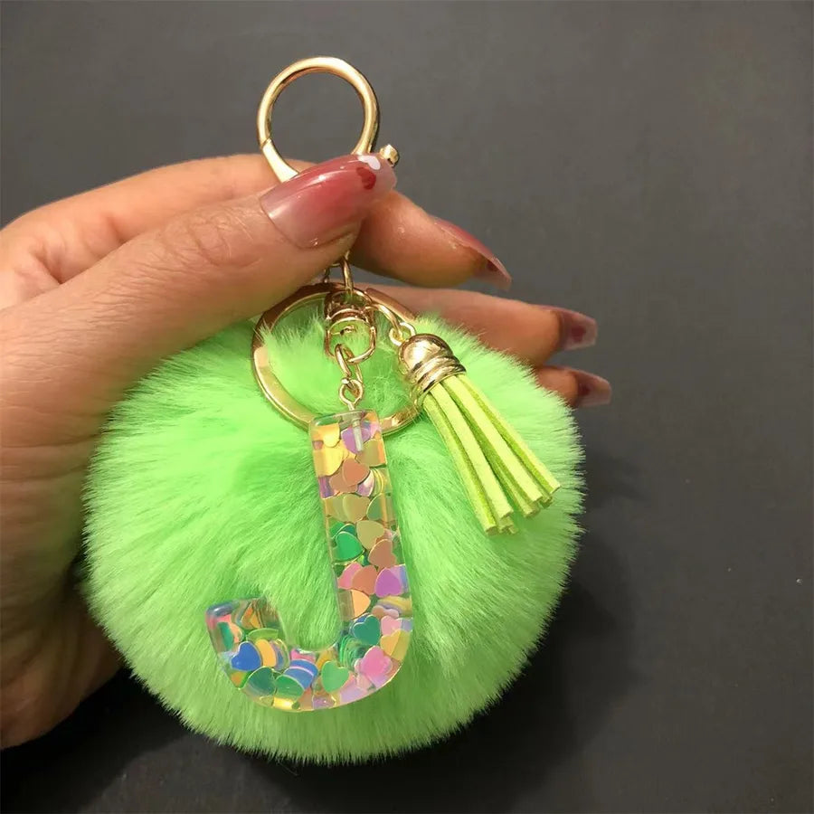 Simple Style Classic Style Letter Hairball Resin Unisex Bag Pendant Keychain