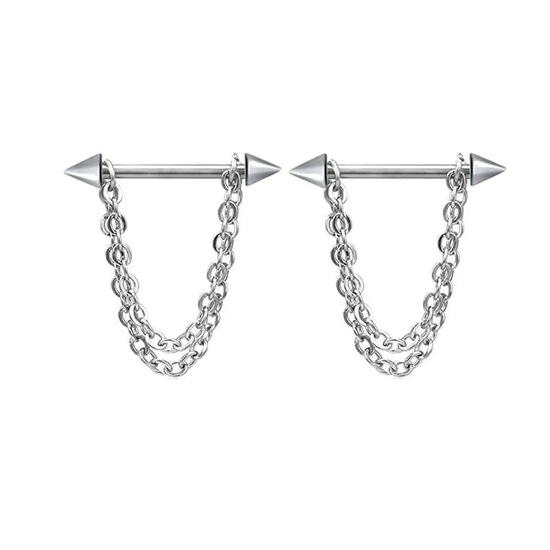 1 Pair Nipple Rings & Studs Simple Style Classic Style Solid Color 304 Stainless Steel Plating Nipple Rings & Studs