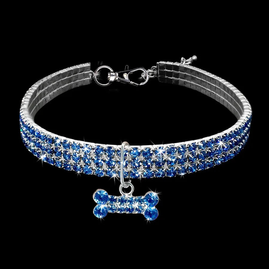 new rhinestone inlaid neckband necklace exquisite crystal collar pet supplies crystal ornament in stock wholesale
