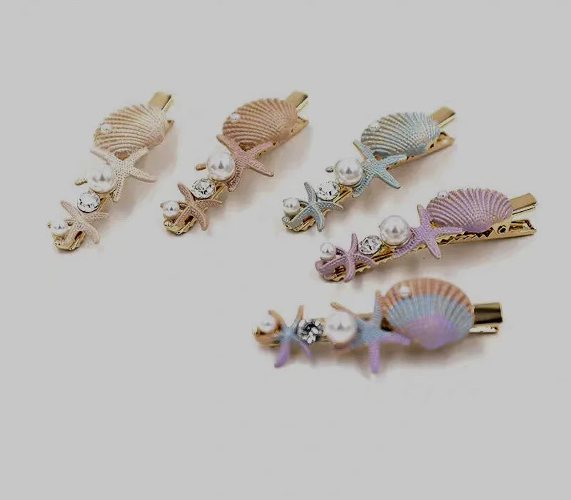 Marine Style Women's Starfish Shell Alloy Hair Clip