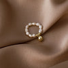 Vacation Simple Style Heart Freshwater Pearl Copper Artificial Gemstones Women'S Rings