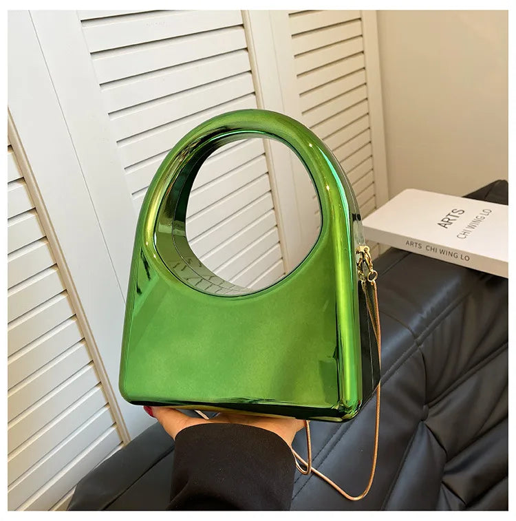 Women's Medium Arylic Solid Color Elegant Square Lock clasp Crossbody Bag