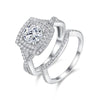 Moissanite 925 Sterling Silver Rings GRA Certificate Geometric Rings