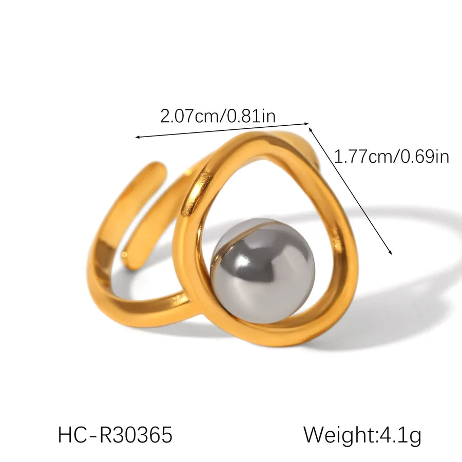 Wholesale Jewelry Casual Hip-Hop Classic Style Lines 304 Stainless Steel 18K Gold Plated Rings