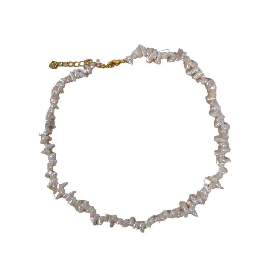 Natural Freshwater Pearl Necklace Three-Seven Holes Design Versatile Women's Jewelry Original Design Elegant Neck Chain