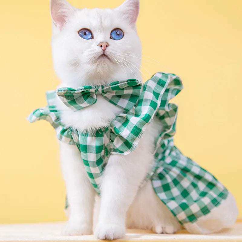 cute cotton flower bow knot pet clothing