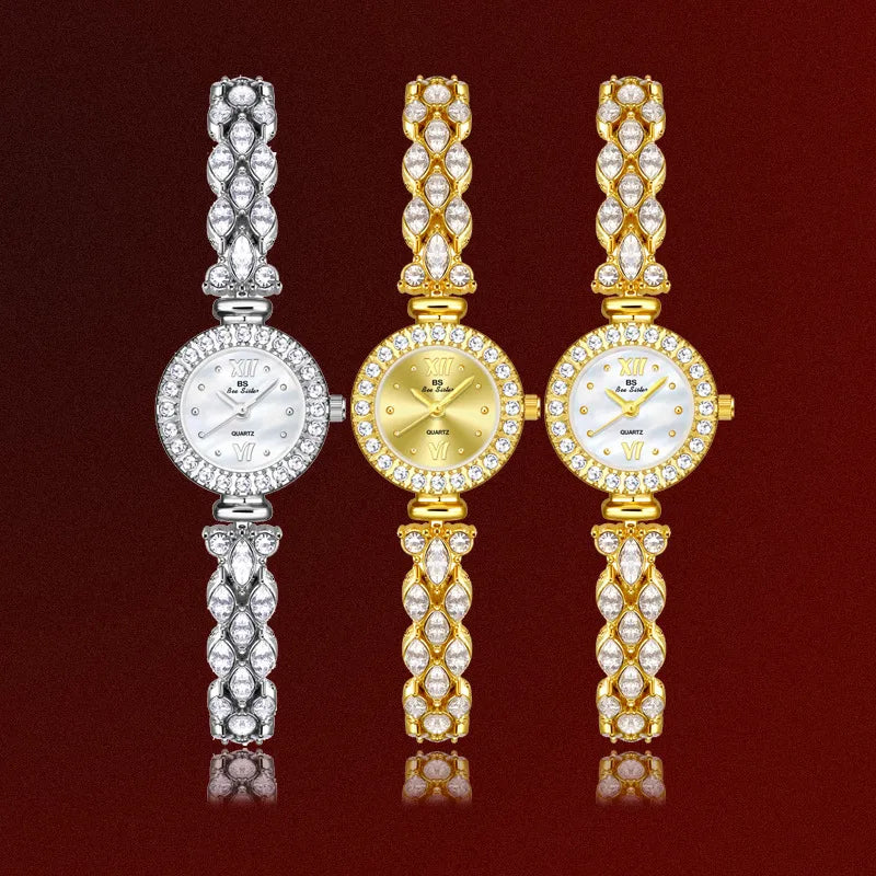 Glam Shiny Solid Color Jewelry Buckle Quartz Watch