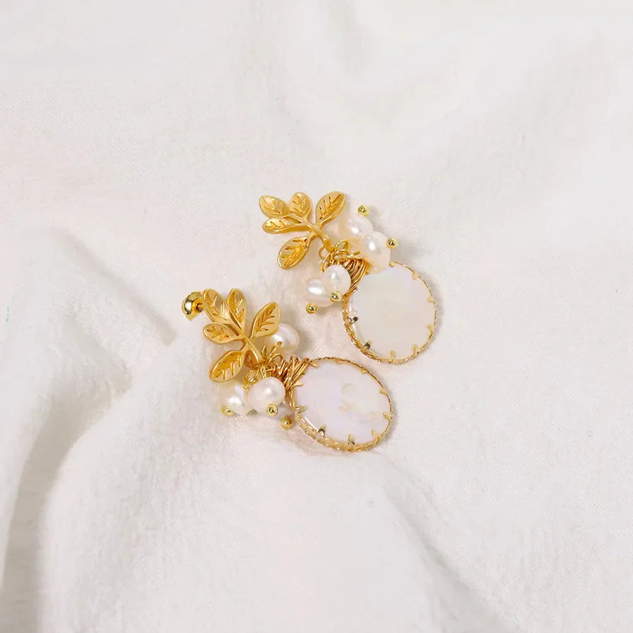 Live broadcast  natural pearl earrings high-grade earrings s925 silver needle women's design natural freshwater real pearl