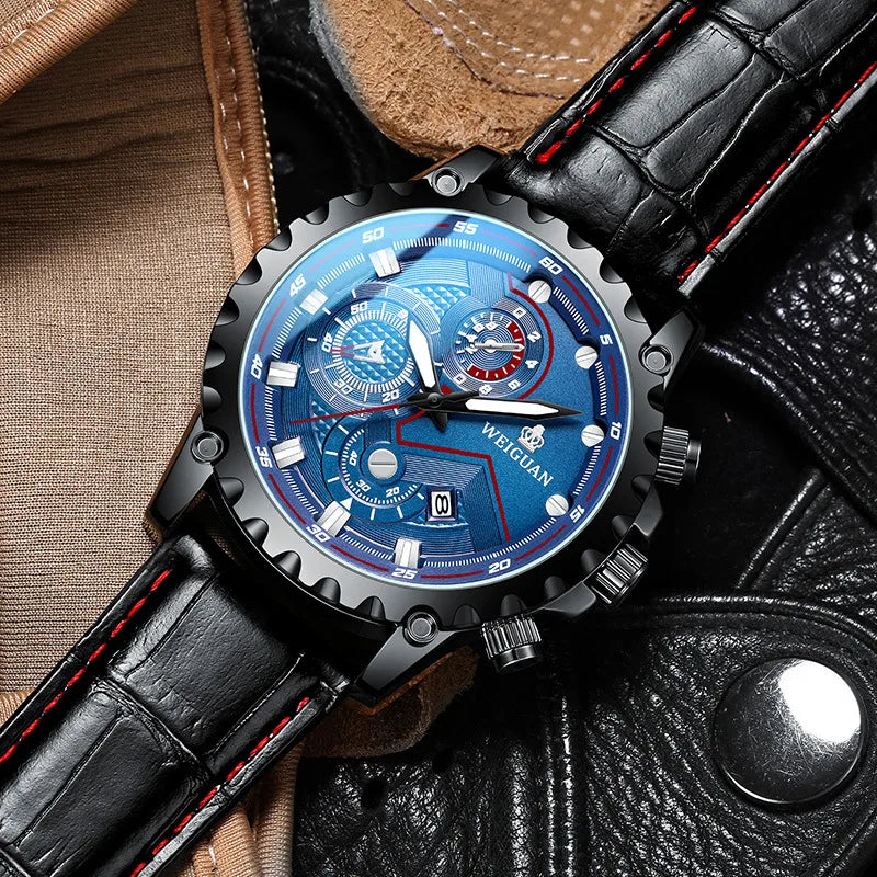 business color block single folding buckle quartz men's watches