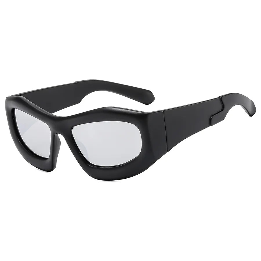 streetwear solid color pc special-shaped mirror full frame men's sunglasses