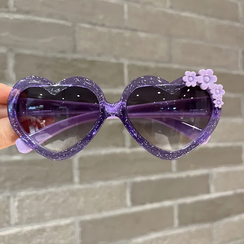 cute heart shape ac special-shaped mirror full frame kids sunglasses