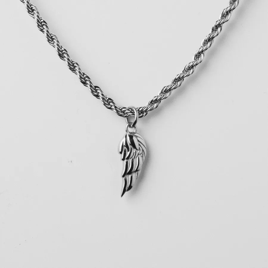 201 Stainless Steel 304 Stainless Steel Titanium Steel Gold Plated Hip-Hop Plating Wings Pendant Necklace