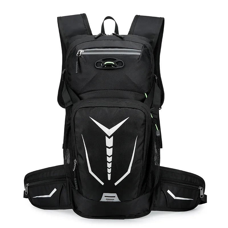 sports solid color square zipper functional backpack