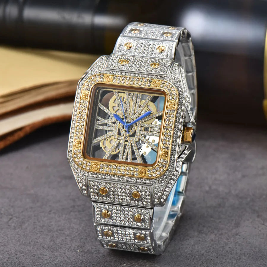 Glam Shiny Solid Color Butterfly Double Snap Quartz Women's Watches