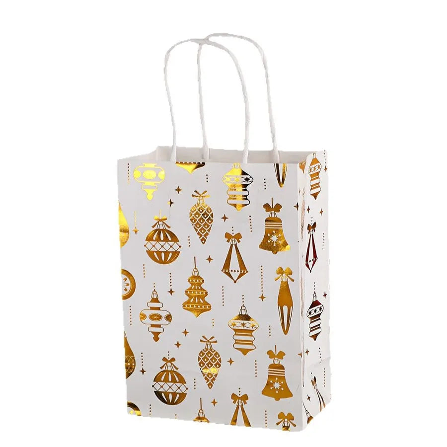 Cartoon Christmas Tree Deer Snowflake Holiday Party Gift Bags Snacks Packaging Bags Festive Design Universal Paper Bags