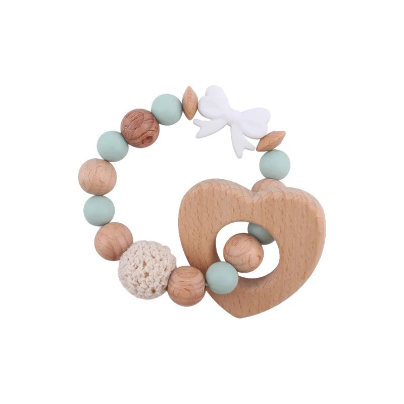 Cute Heart Shape Bow Knot Beech Silica Gel Baby Accessories