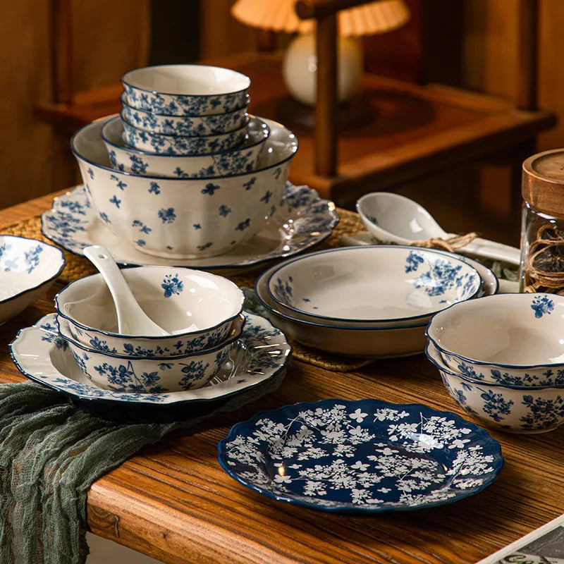 Chinoiserie Pastoral Flower ceramics Tableware 1 Piece