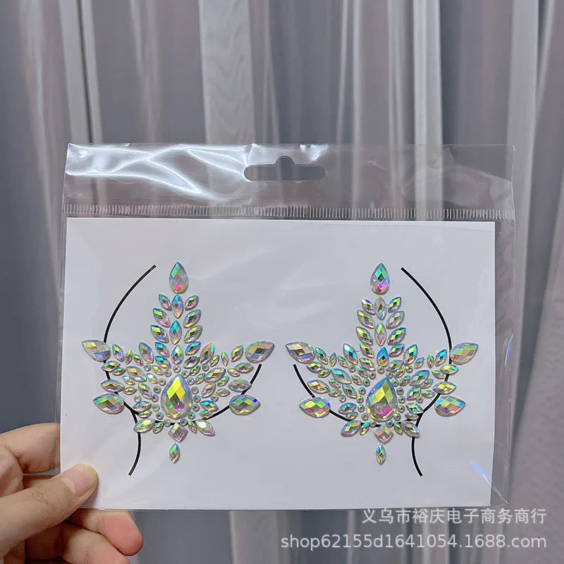 Halloween face stickers chest stickers body tattoo stickers resin acrylic Diamond stickers   tattoo stickers wholesale