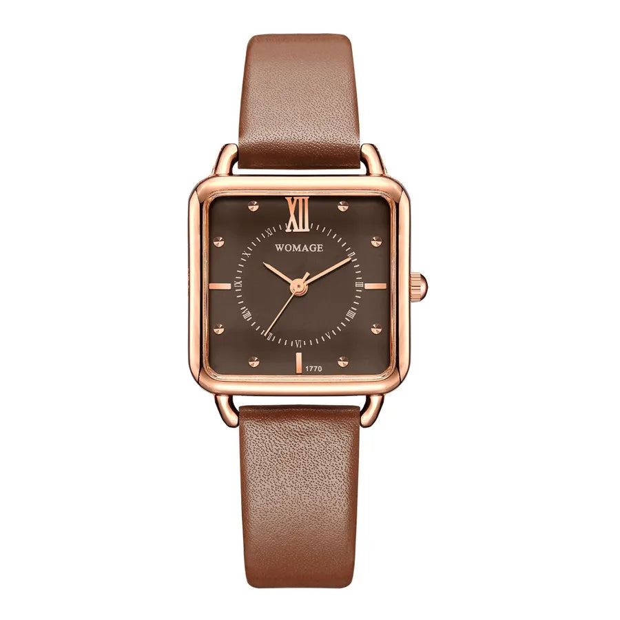 fashion square dial casual belt watch