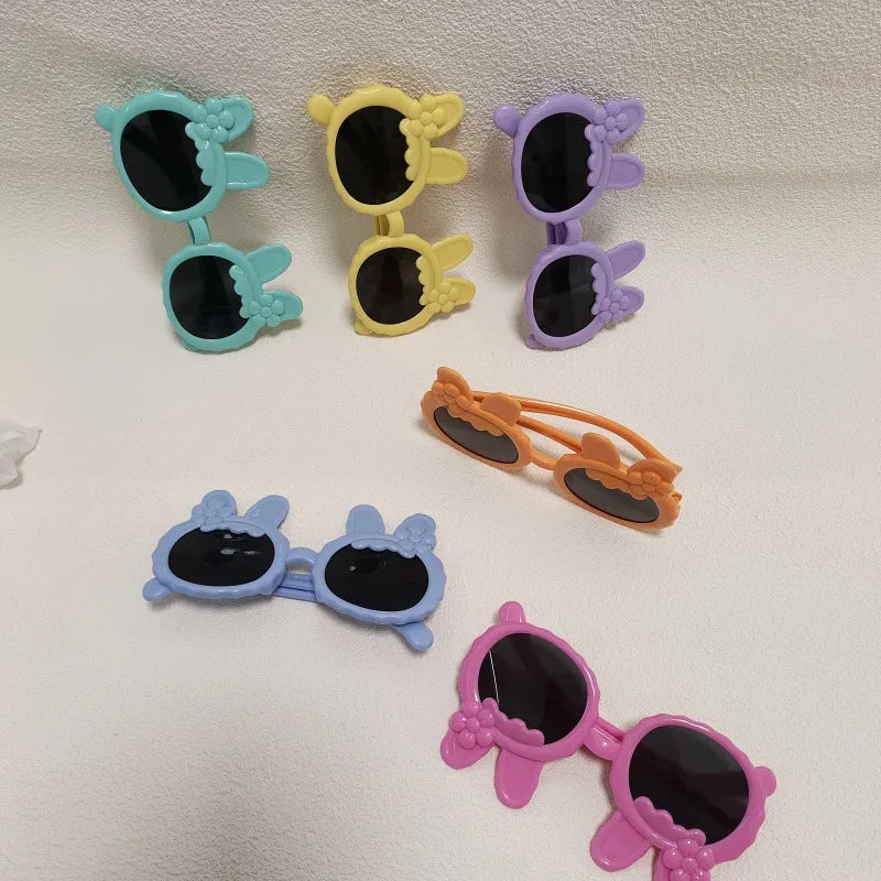 Sweet Simple Style Solid Color Resin Special-Shaped Mirror Full Frame Kids Sunglasses