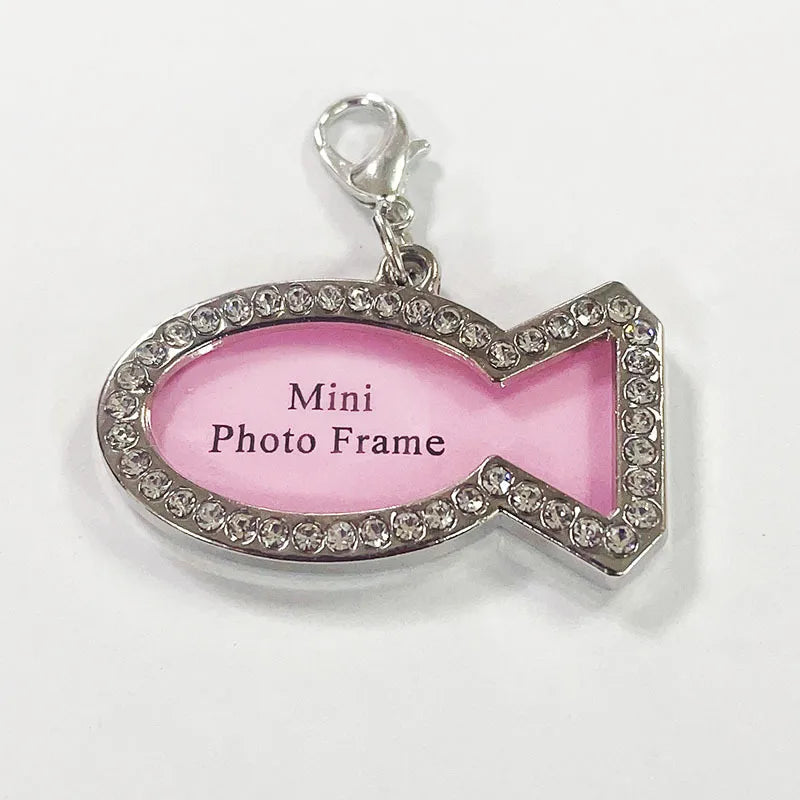 cute bone love heart round card anti-lost information board handwriting pet collar decoration