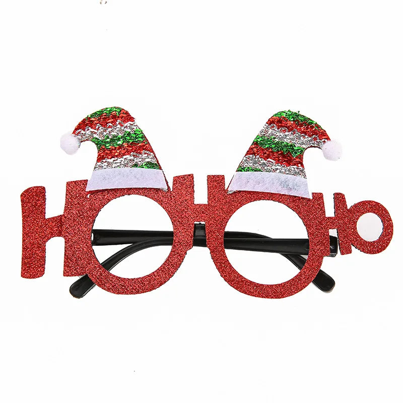 New Christmas Hairband Glasses Frame Halloween Valentine's Day Glasses Santa Claus Glasses Party Christmas