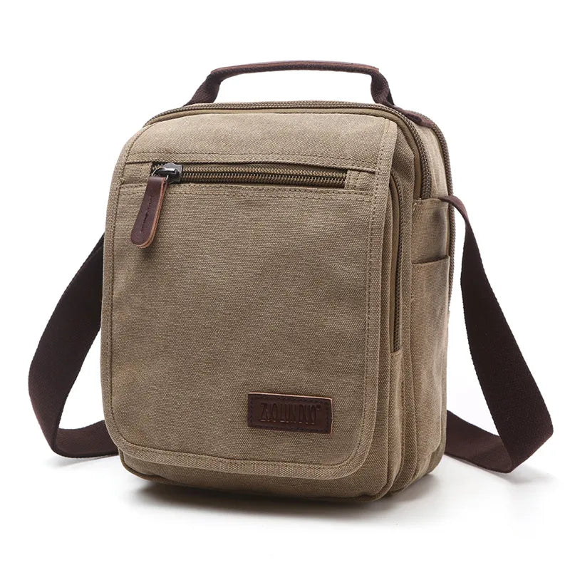 new canvas bag men's messenger bag Korean shoulder bag handbag multi-pocket ID bag a generation of hair
