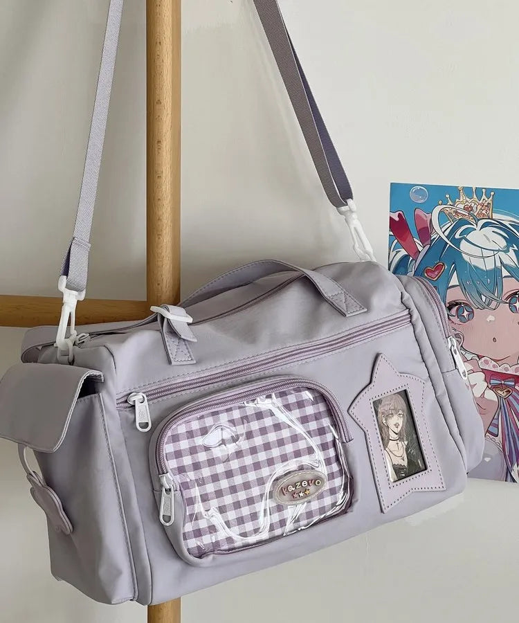 New-Style Fresh and Cute Anime Pain Bag for Girls, Lightweight Portable Shoulder Crossbody Bag, Large Capacity Commuter Travel Bag