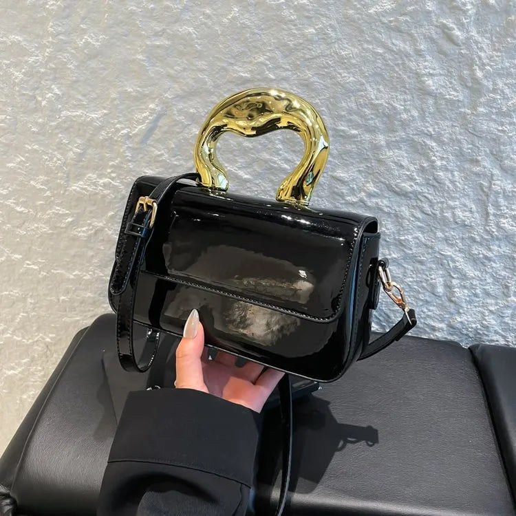Summer New Style Hand-Painted Electroplated Leather Shoulder Bag Fashionable City Commuter Bag Ladies Crossbody Bag Bride Bag
