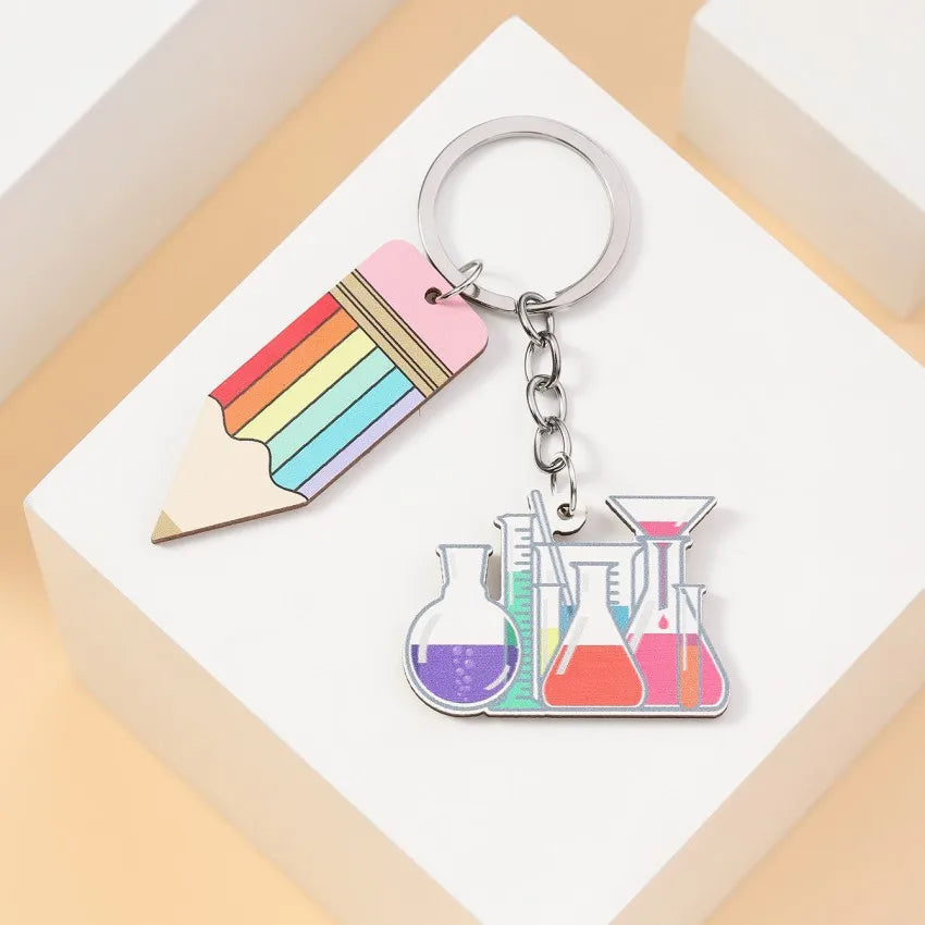 Simple Style Letter pencil Wood Teachers' Day Unisex Keychain
