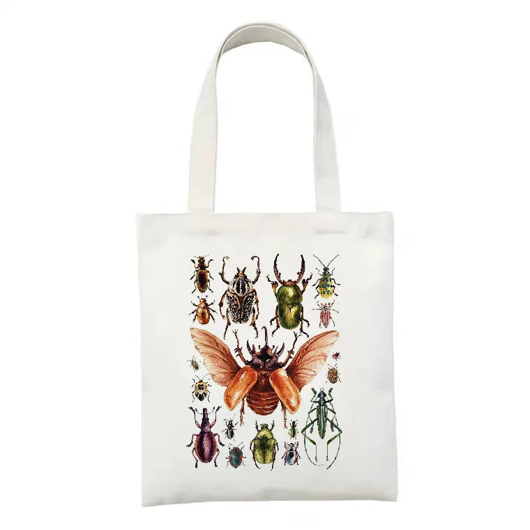 women's simple style artistic animal mushroom butterfly shopping bags