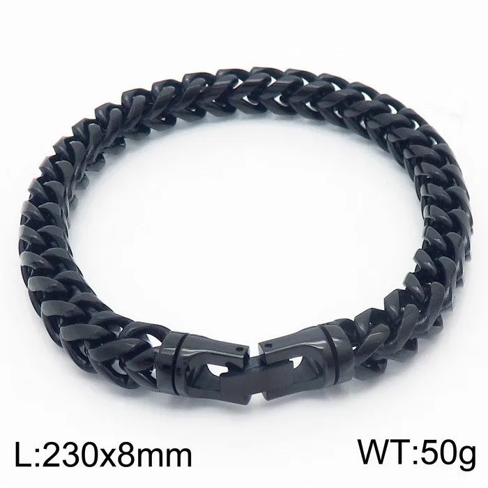 Stainless Steel 18K Gold Plated Hip-Hop Rock Plating Solid Color Bracelets