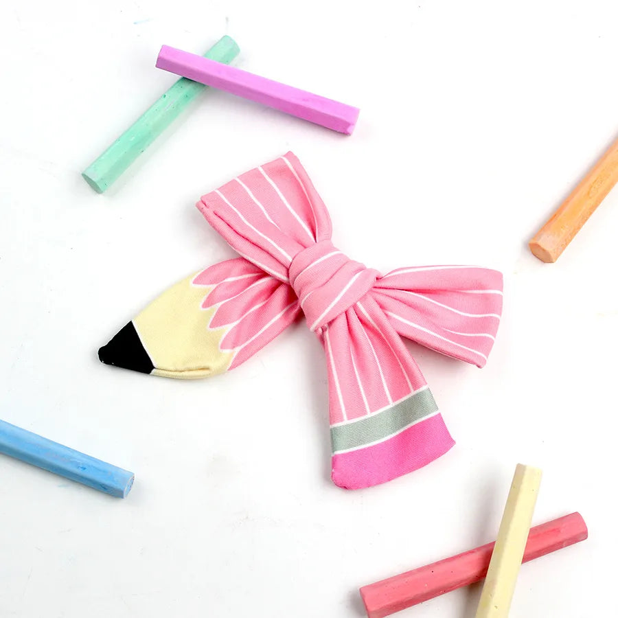 New Back-To-School Season Pencil Bow Hairpin Back-To-School Season Children's Hair Accessories Pencil Cotton Hair Accessories