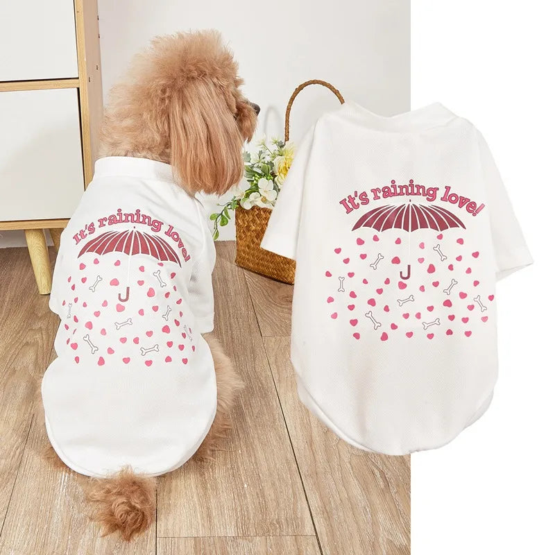 casual polyester cartoon letter heart shape pet clothing