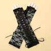 Women's Retro French Style Lolita Solid Color Lace Gloves