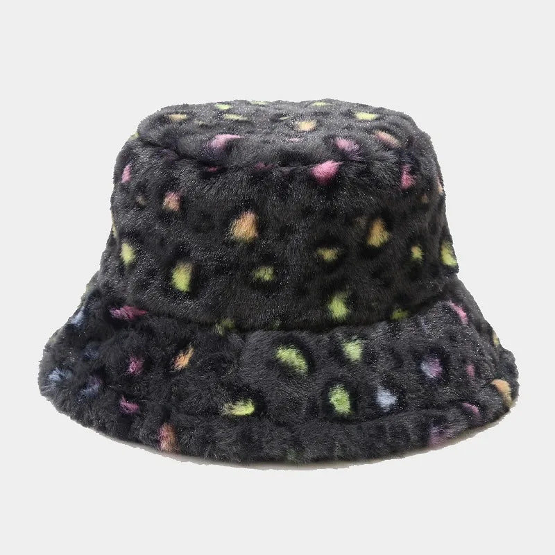 women's fashion leopard wide eaves bucket hat
