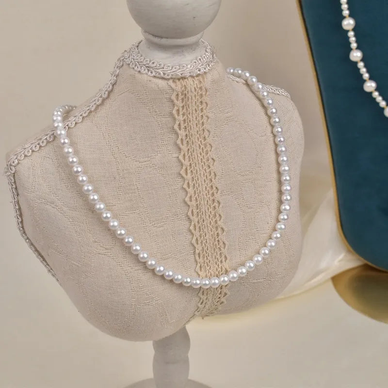 Aurora White Near-Round 5mm Freshwater Pearl Necklace For Women Simple Luxury Versatile S925 Silver Clavicle Chain Jewelry